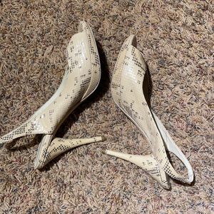 Bettye Muller Italy slingback peep toe pumps